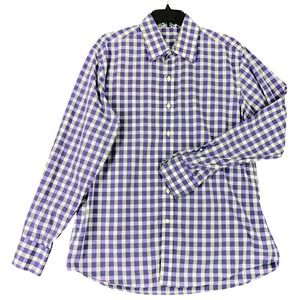 MSG Tailored Gingham Button Shirt Women M Italian Design Classic Fit Casual Top